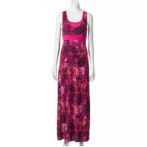 TEK GEAR Activewear Animal Print Pink Maxi Dress Size Small